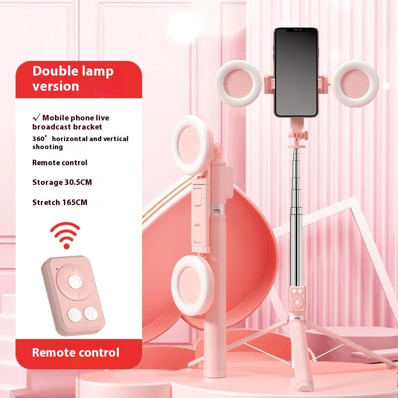 Selfie Stick Tripod with Ring Light – Bluetooth Remote & Adjustable Stand