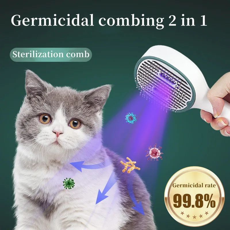 UV Self-Cleaning Pet Brush – Remove Hair & Kill Bacteria