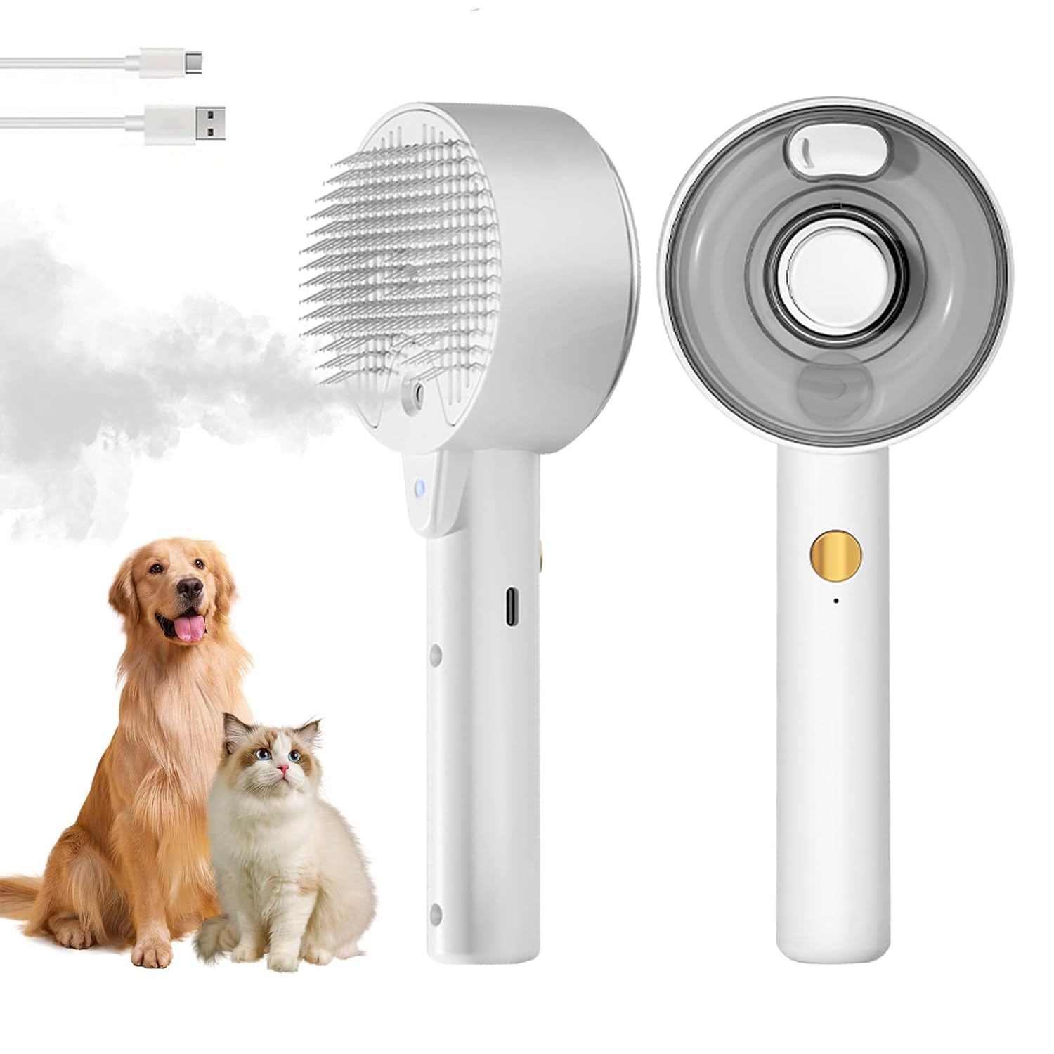 Steam Cat Brush – Self Cleaning Pet Grooming Tool