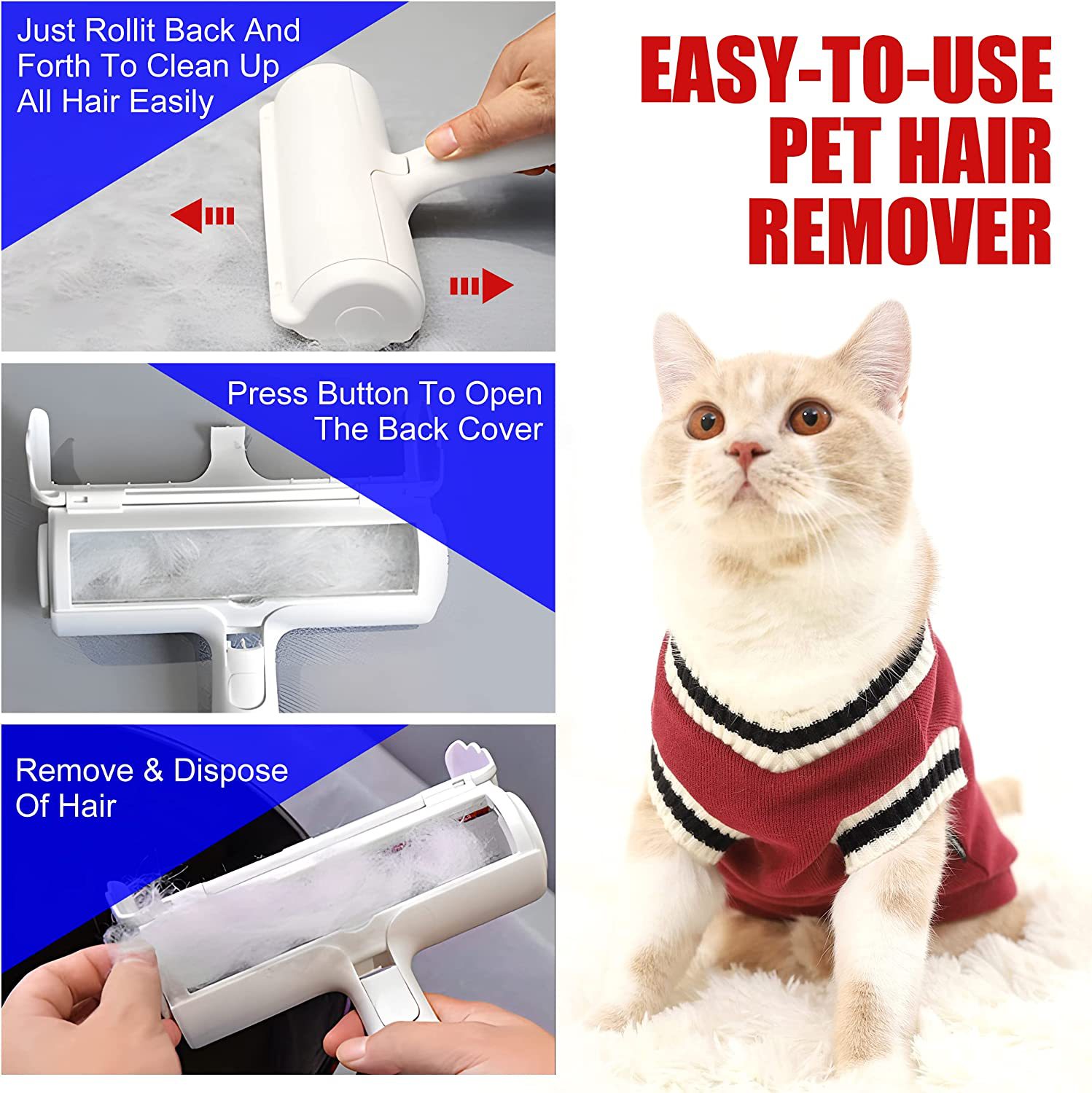 Pet Hair Remover Roller – Reusable Lint Cleaner for Sofa & Clothes