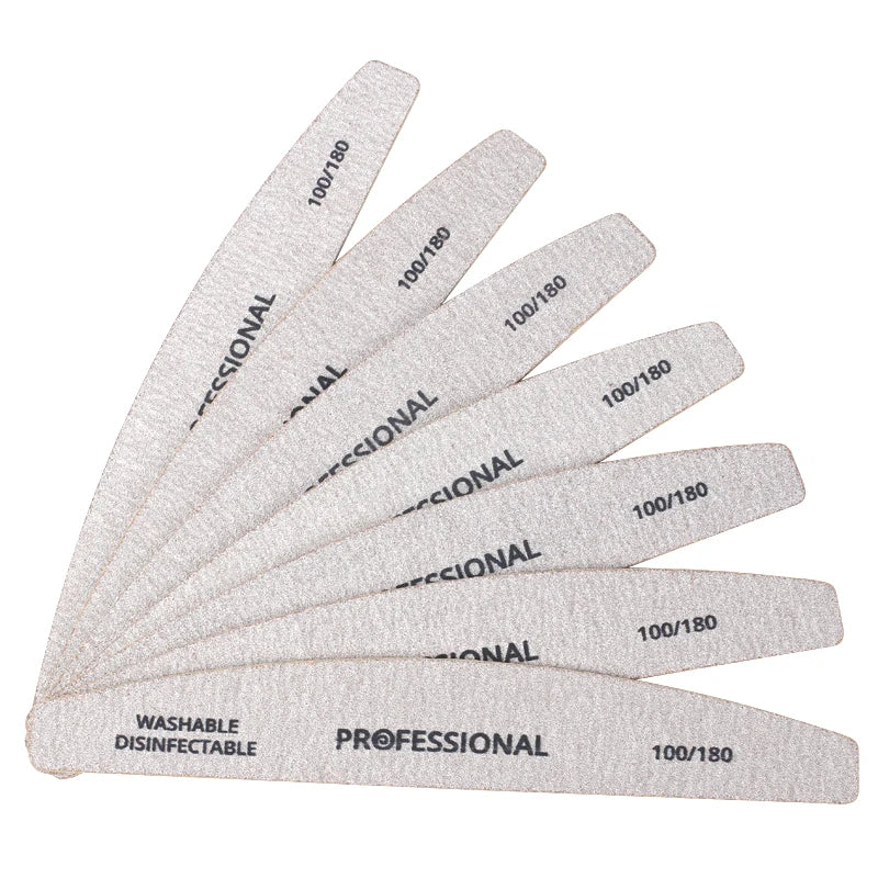 10pcs Wood Sandpaper Nail File 180/240 Professional Emery Board Manicure Buffer Grey Boat Double-sided Wooden Pedicure Buffers