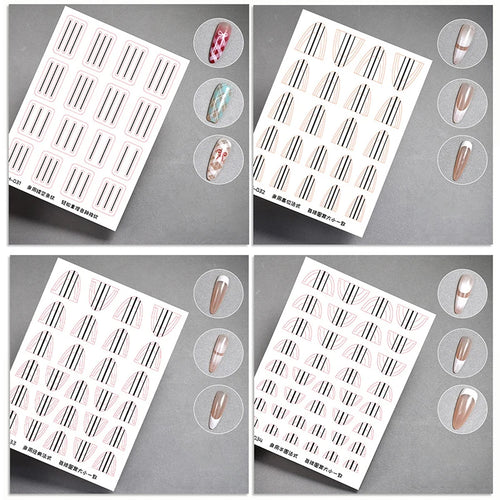 1 Sheet Transparent French Manicure Guide Stickers Strong Adhesive Nail Art Decals French Manicure DIY Stencil 3D Styling Tools