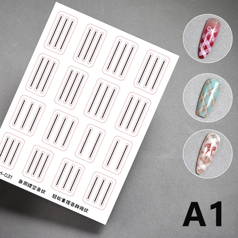 1 Sheet Transparent French Manicure Guide Stickers Strong Adhesive Nail Art Decals French Manicure DIY Stencil 3D Styling Tools