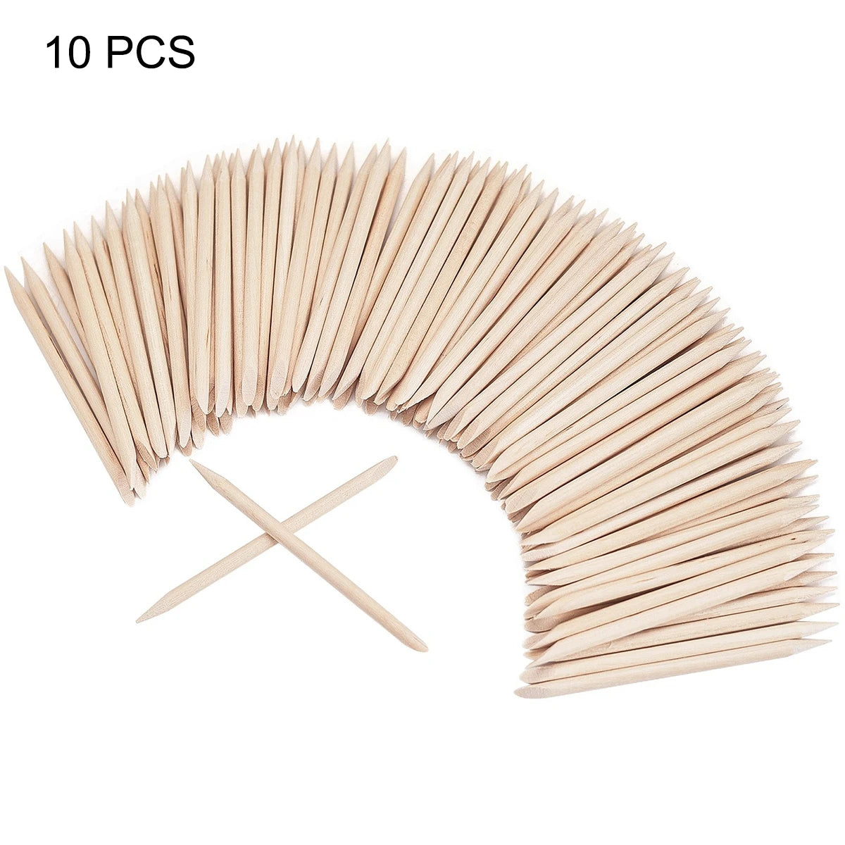 10 to 199 PCS 5.5cm Orange Wood Cuticle Sticks Double Ended Manicure Tools for Nail Cleaning and Art Design