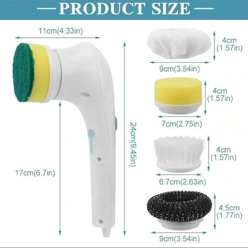PowerScrub Pro™ – 5 in 1 Electric Cleaning Brush