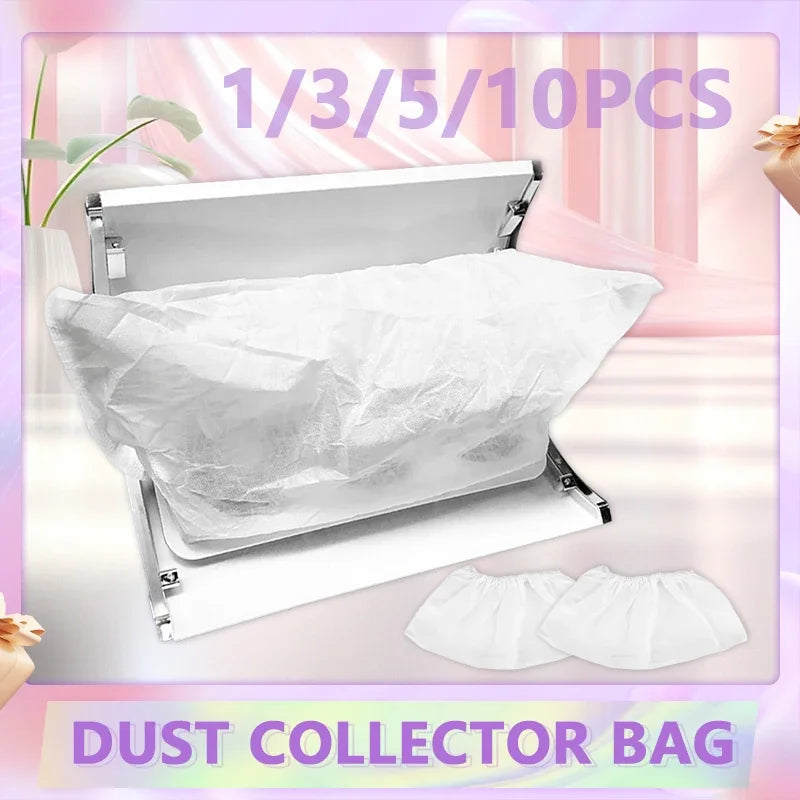 1/3/5/10PCS Nail Dust Collector Bag White Non-woven Replacement Bags Manicure Art Dust Suction Machine Nail Art Equipment
