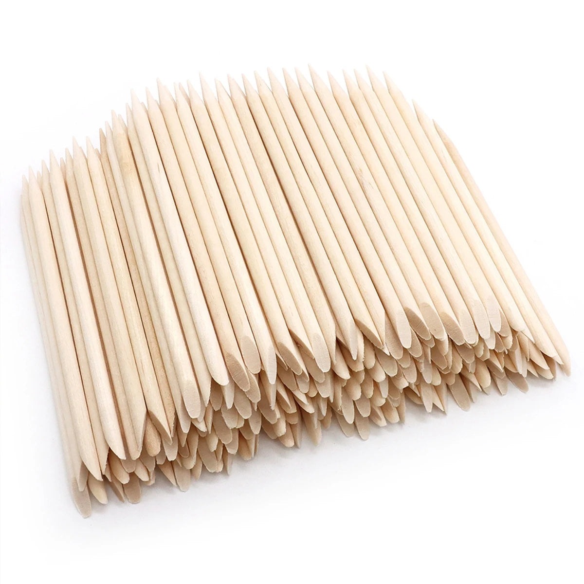 10 to 199 PCS 5.5cm Orange Wood Cuticle Sticks Double Ended Manicure Tools for Nail Cleaning and Art Design