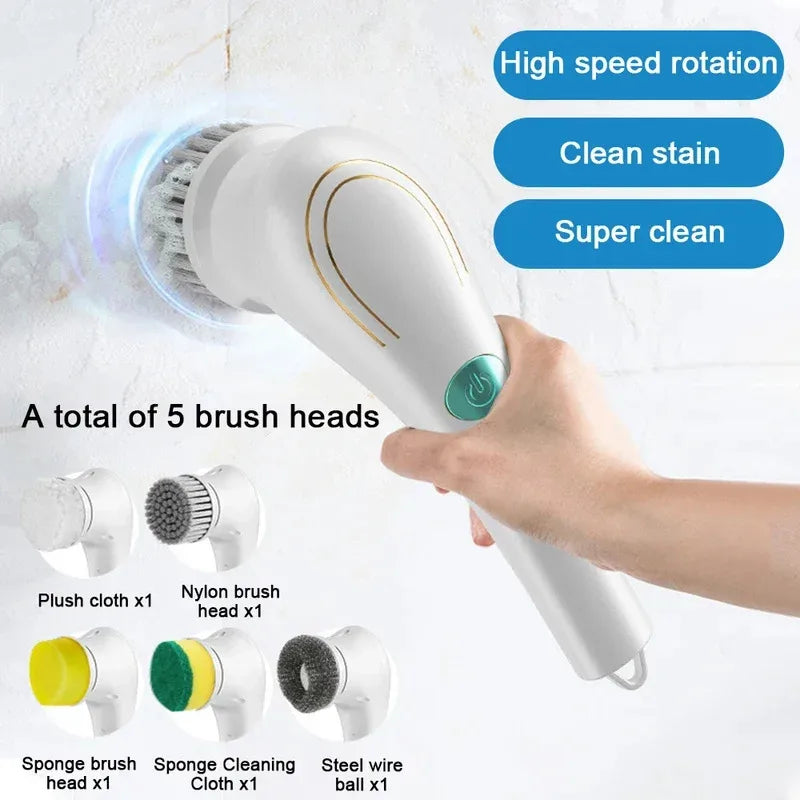 PowerScrub Pro™ – 5 in 1 Electric Cleaning Brush