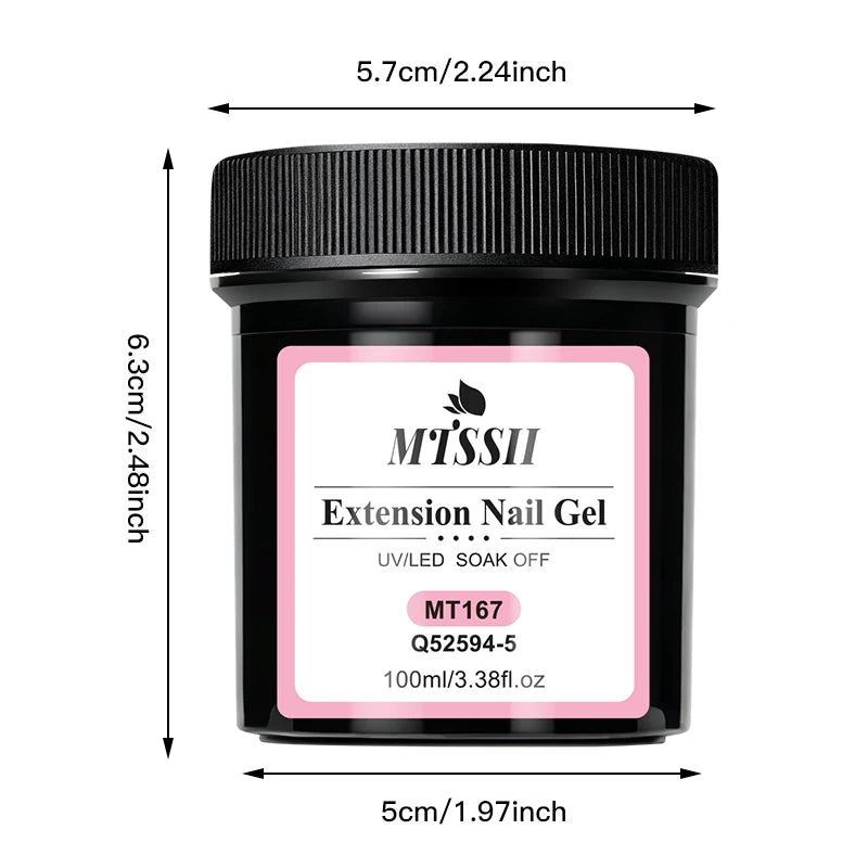 100ml Large Capacity Extension Nail Gel Pink Semi-Permanent UV/LED Gel Varnish Suitable for DIY Design Nail Art Extension Tool