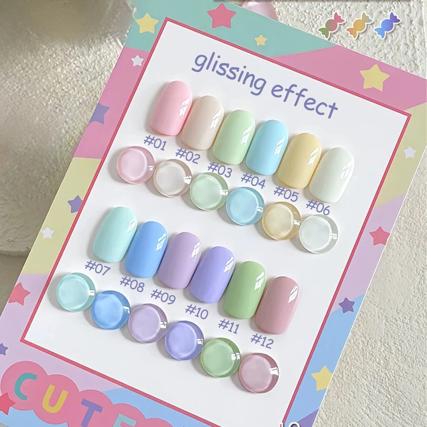 1-12pcs WS Dopamine Macaron Yellow Holiday Style Summer Autumn Vacation Small Set Sweet Girl Style Whitening Gel Nail Polish