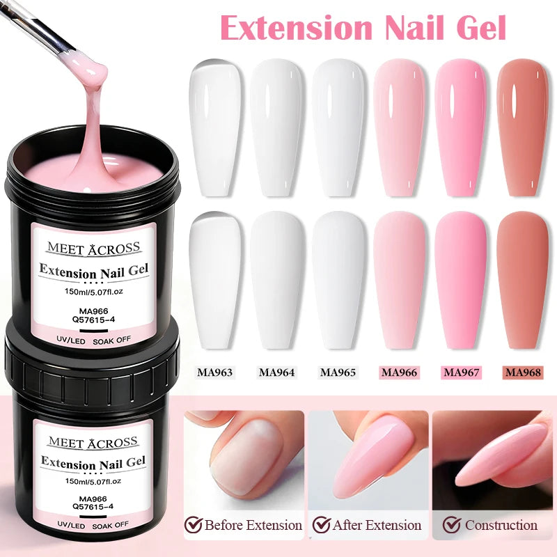 150g Clear Shaping Extension Reinforcement 3-In-1 Gel For Extension UV/LED Curing Bulider Nail Gel For Nails Nail Supplies