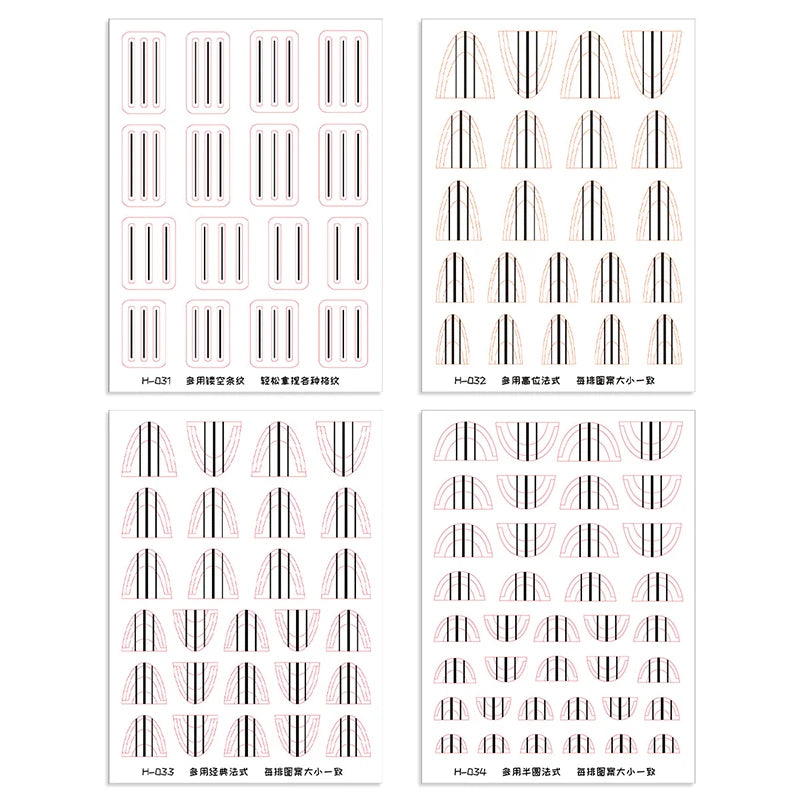1 Sheet Transparent French Manicure Guide Stickers Strong Adhesive Nail Art Decals French Manicure DIY Stencil 3D Styling Tools