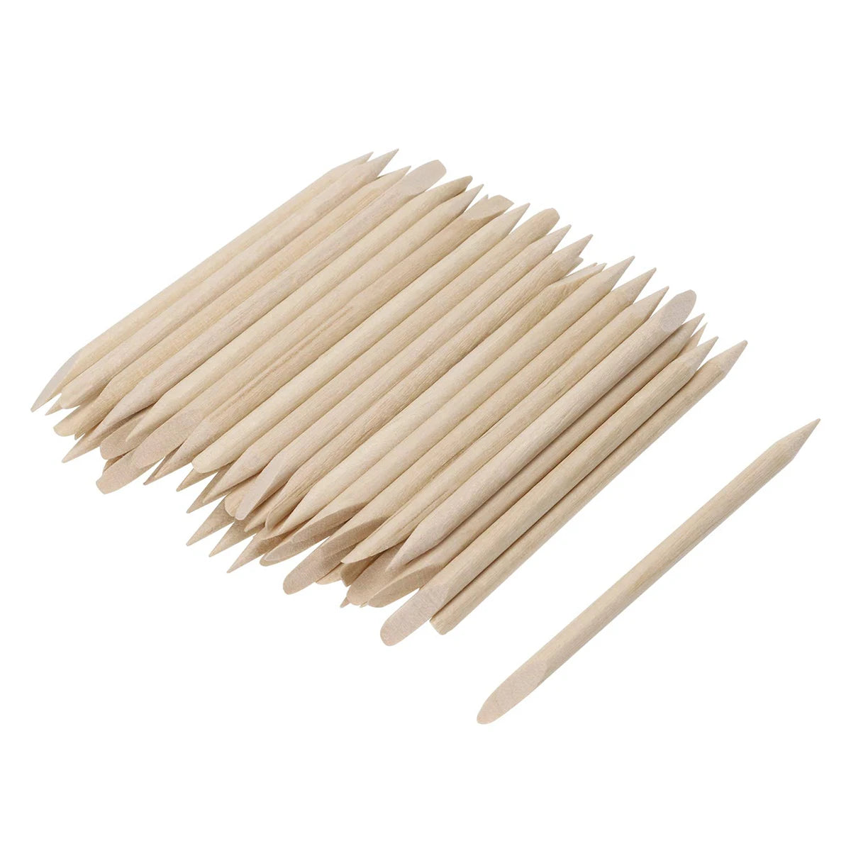 10 to 199 PCS 5.5cm Orange Wood Cuticle Sticks Double Ended Manicure Tools for Nail Cleaning and Art Design