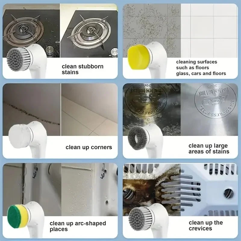 PowerScrub Pro™ – 5 in 1 Electric Cleaning Brush