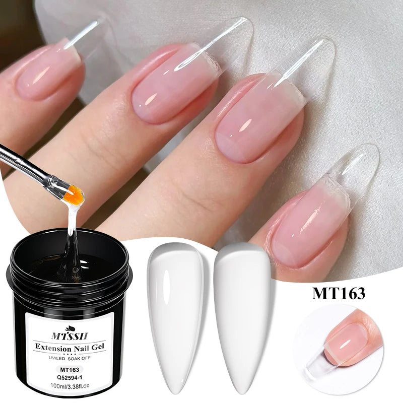 100ml Large Capacity Extension Nail Gel Pink Semi-Permanent UV/LED Gel Varnish Suitable for DIY Design Nail Art Extension Tool