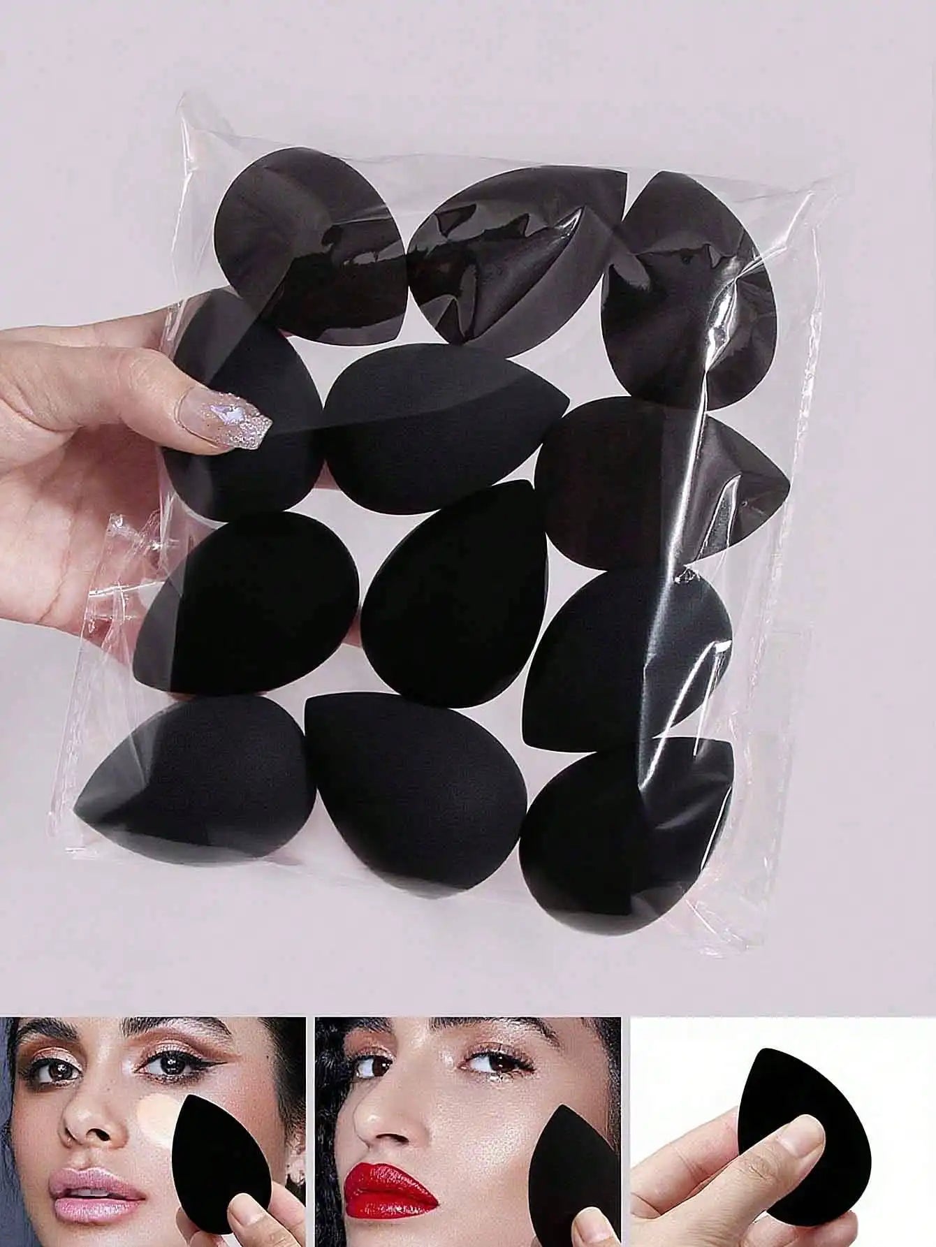 12PCS Latex-Free Makeup Sponge Set - Ultra Soft Beauty Blenders for Foundation & Concealer, with Travel Pouch