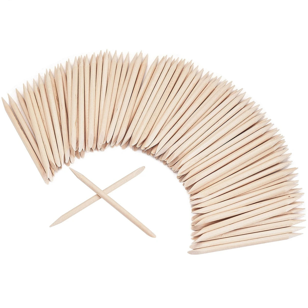 10 to 199 PCS 5.5cm Orange Wood Cuticle Sticks Double Ended Manicure Tools for Nail Cleaning and Art Design