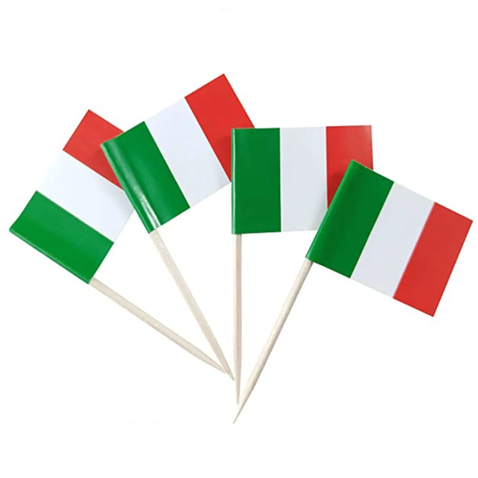 100Pcs Italy Toothpick Flags Mini Stick Cupcake Toppers Country Party Celebration National Decors Food Cocktail Picks Card