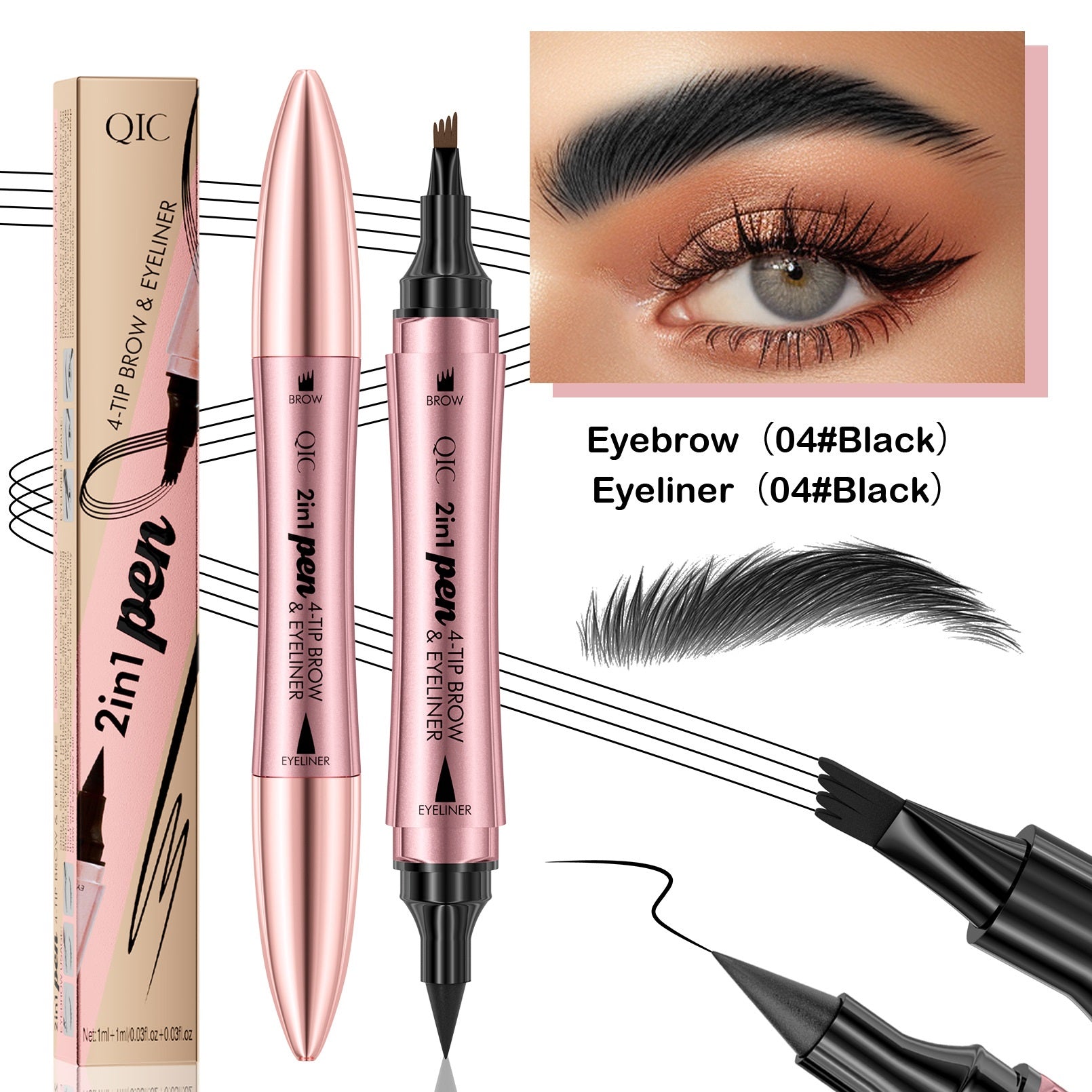 2-in-1 Microblade Eyebrow Pencil & Eyeliner