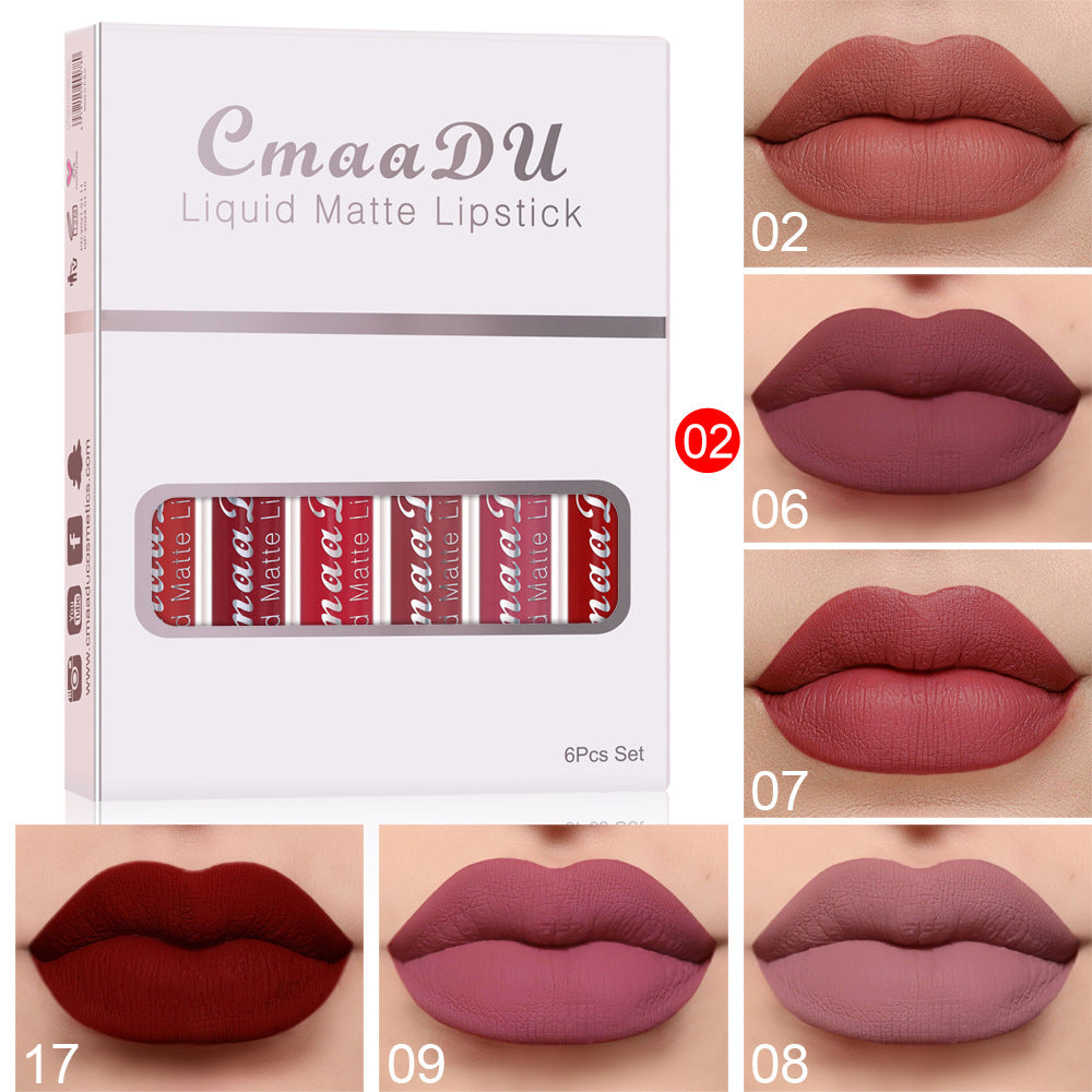Matte Waterproof Lipstick Set (6 Colors) – Long Lasting & Smudge Proof
