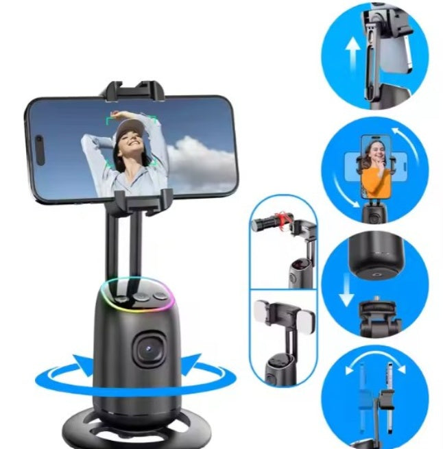 Auto Face Tracking Tripod – Smart 360° Phone Holder with Remot