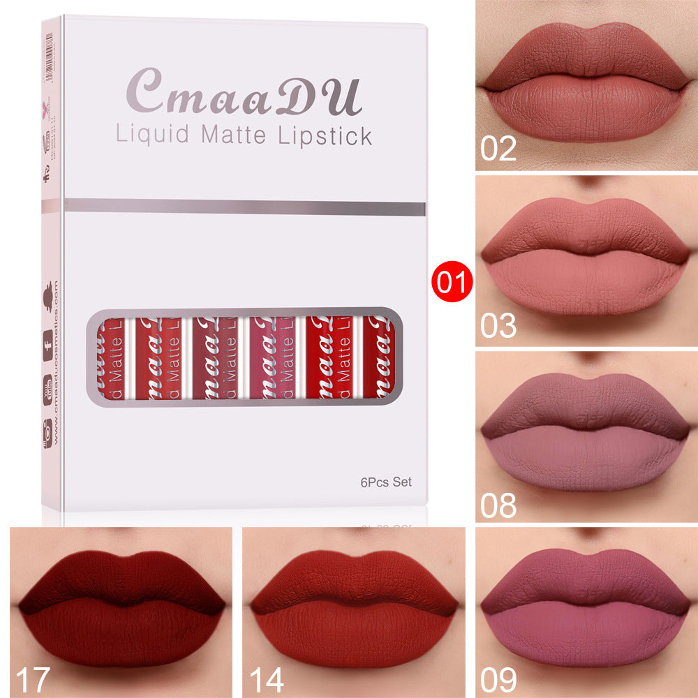 Matte Waterproof Lipstick Set (6 Colors) – Long Lasting & Smudge Proof