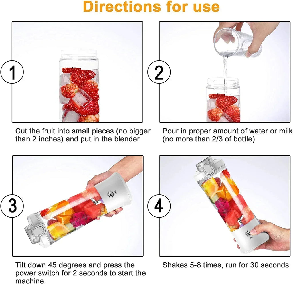Portable Blender 600ML – USB Rechargeable Smoothie & Juice Maker