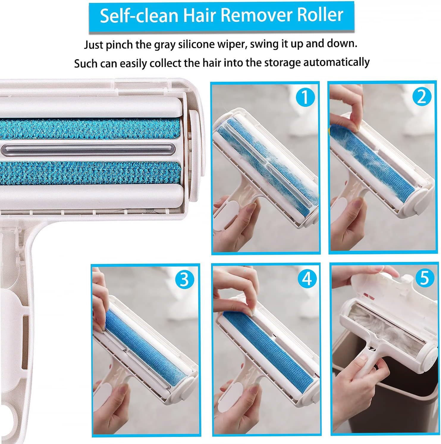 Pet Hair Remover Roller – Reusable Lint Cleaner for Sofa & Clothes